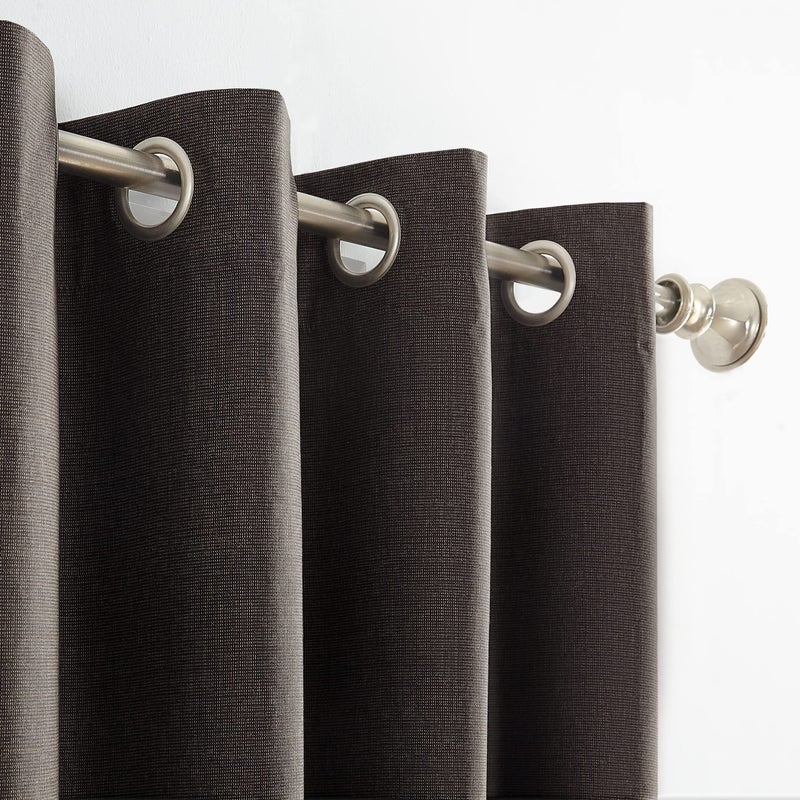 Sun Zero Columbia Thermal Insulated 100% Blackout Grommet Curtain Single Panel, 50" x 108", Walnut Brown - Image 1